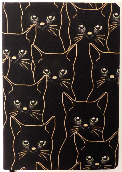 A5 notitieboek zwart met goud katten