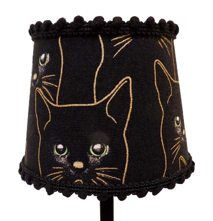 Draadloze led lamp Zwart/goud kattenprint