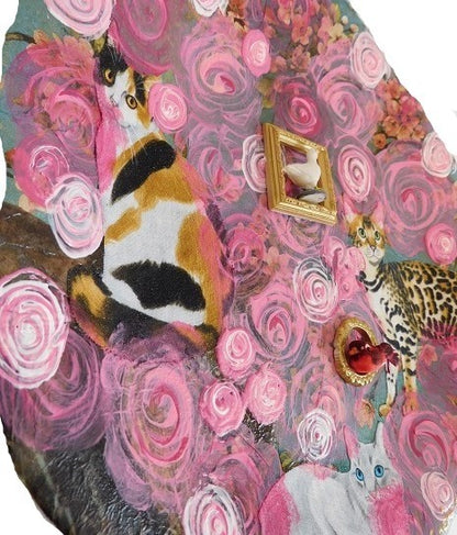 Wandbord Cats in Flowers