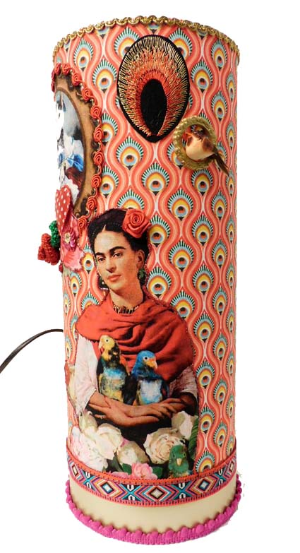 Cilinderlamp Frida collage