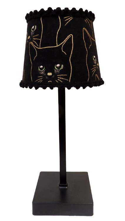 Draadloze led lamp Zwart/goud kattenprint