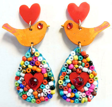 Oorknop Birdie blauw