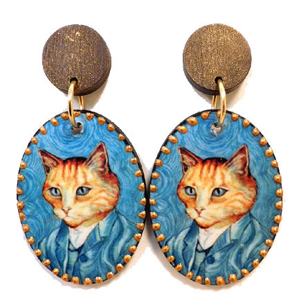 Oorknop Kat van Gogh